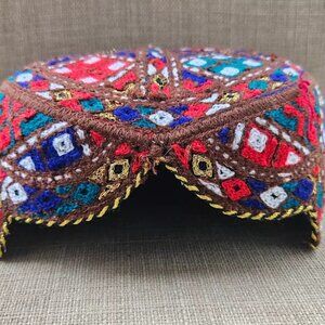 Sindhi Topi Hat Multi Color Hand Made Front Cut Traditional Hat